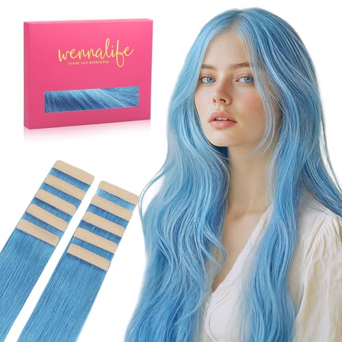 WENNALIFE SkyBlue Tape In Extensions