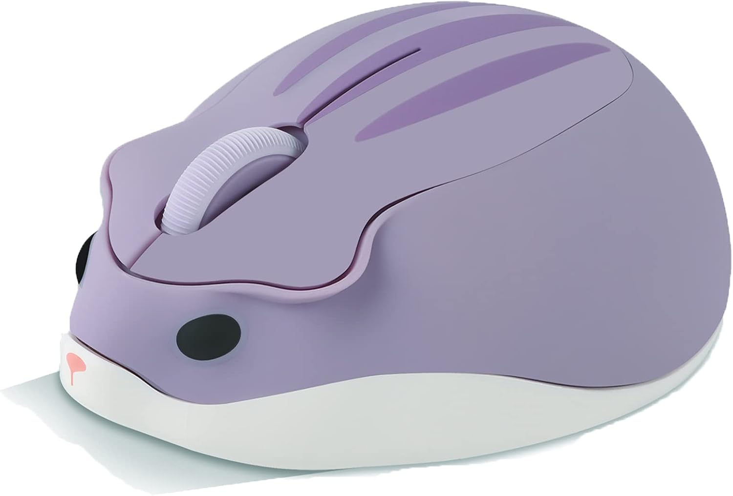 Wireless Mouse Cute Cartoon Hamster Shape Mini Silent Click Ergonomic Design 2.4G USB Portable Cordless Mouse 1200 DPI Small Mice for Notebook/MacBook/PC/Laptop/Computer for Kids Girl Gift (Purple)
