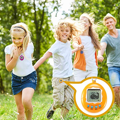 3 Pieces Virtual Electronic Digital Pets Keychain Game Keyring Electronic Toys Nostalgic Virtual Digital Pet Retro Handheld Game Machine (3 Pieces, Rose Red, Yellow, Blue) #TOP6