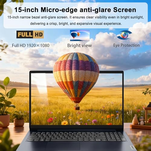 Image of Lenovo IdeaPad Slim 3i • 2026 • 15.6 inch Anti-Glare Laptop Computer• Microsoft Office 365 • Intel Processor • 8GB DDR5 • 128GB SSD • Windows 11 • Copilot AI • School, Business & Productivity