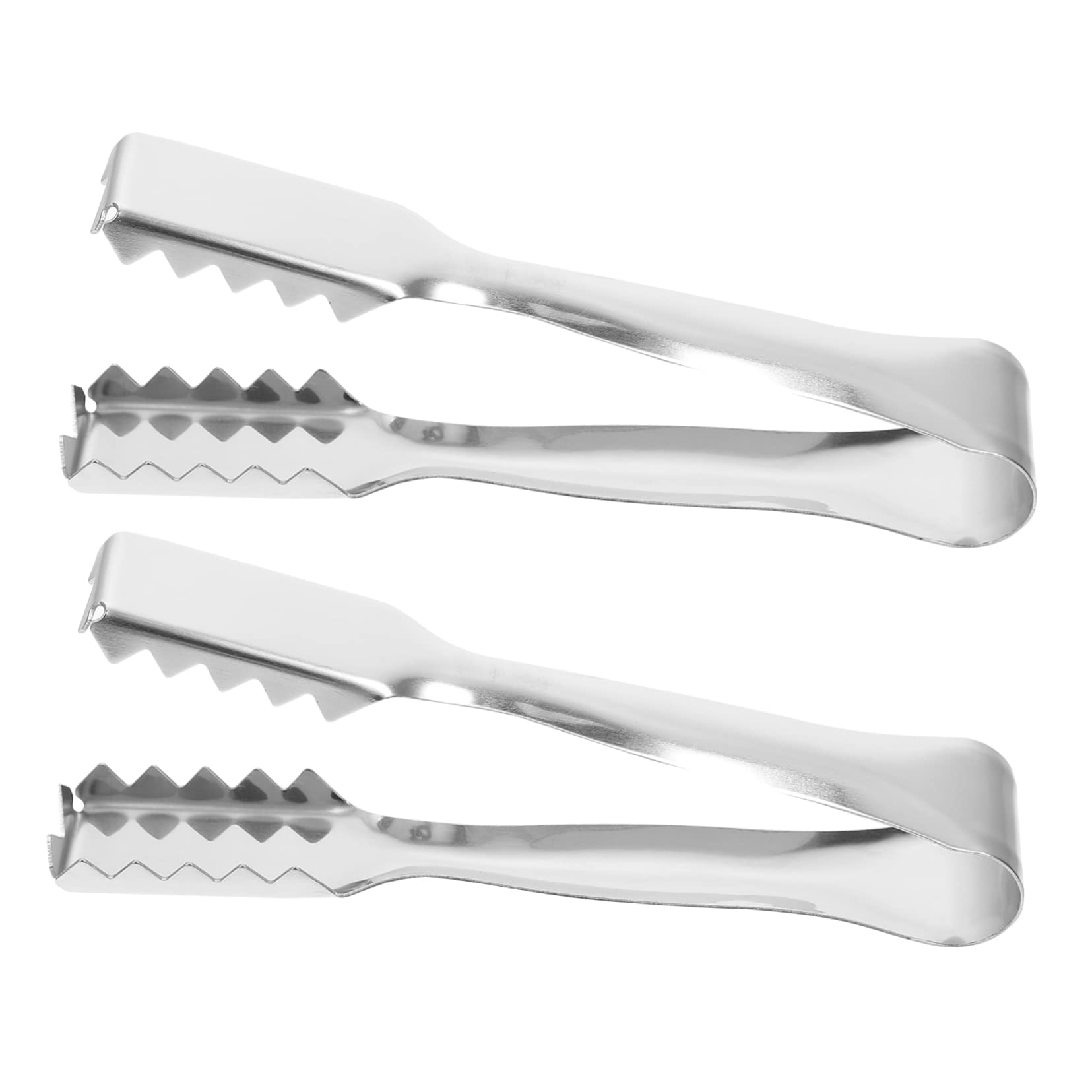 OUNONA 2Pcs Portable Fruit Tongs with Serrated Edges for Ice Cubes and Sugar Clamps Easy to Clean and Lightweight for Household Use and Parties