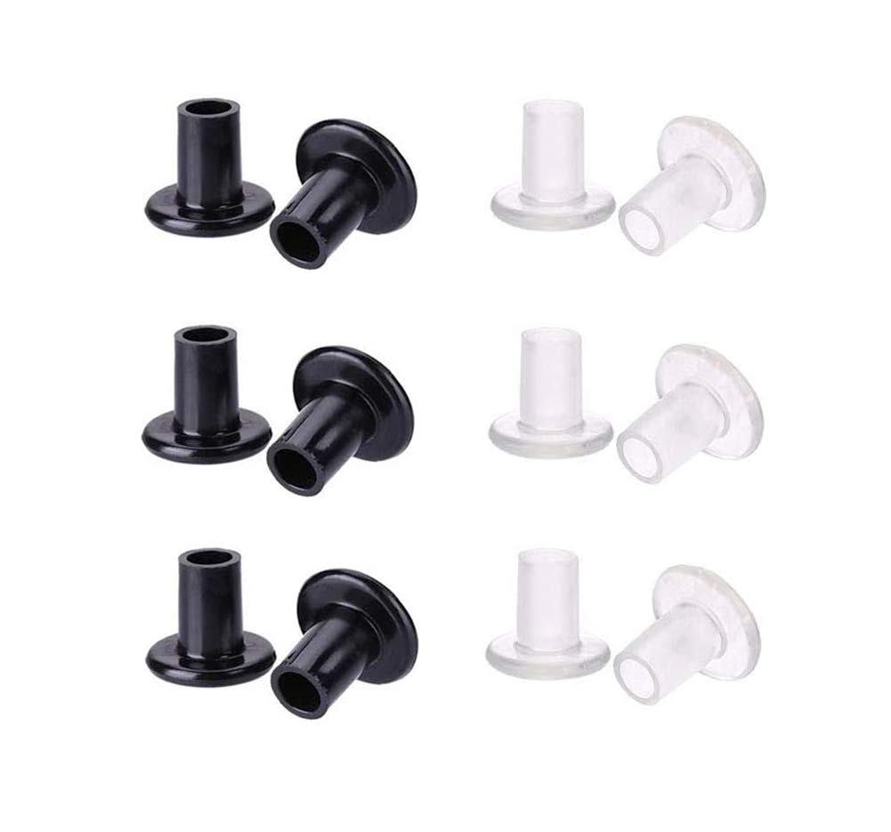 CAREOR 6 Pair Black and Transparent High Heel Protectors, Heel Savers Stiletto Heel Stopper Cover for Races, Weddings, Formal Occasions (Ring-3Black+3White)