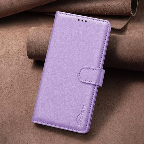 ESONG Billetera Funda para OPPO A16 / A16S / A54S / A55 5G / A54 4G con Tapa,Carcasa Flip Libro de Cuero de PU con Soporte Plegable,Ranura para Tarjeta,Cierre Magnético,RFID Protección Púrpura