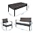 VINGLI 4 Pieces Wicker Outdoor Patio Furniture Set, Rattan Patio Conversation Set with Cushions and Wood Coffee Tabletop, Outdoor Sectional Sofa Set for Garden, Backyard, Poolside