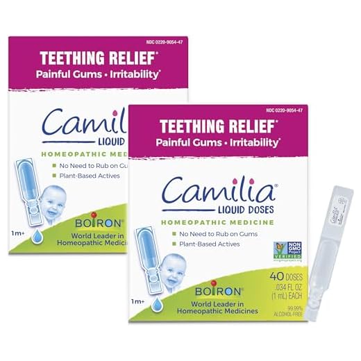 Boiron Camilia Drops 40 Count (Pack of 2) Relief of Painful or Swollen Gums and Irritability in Babies - for Daytime and Nighttime - Liquid Drop for Baby