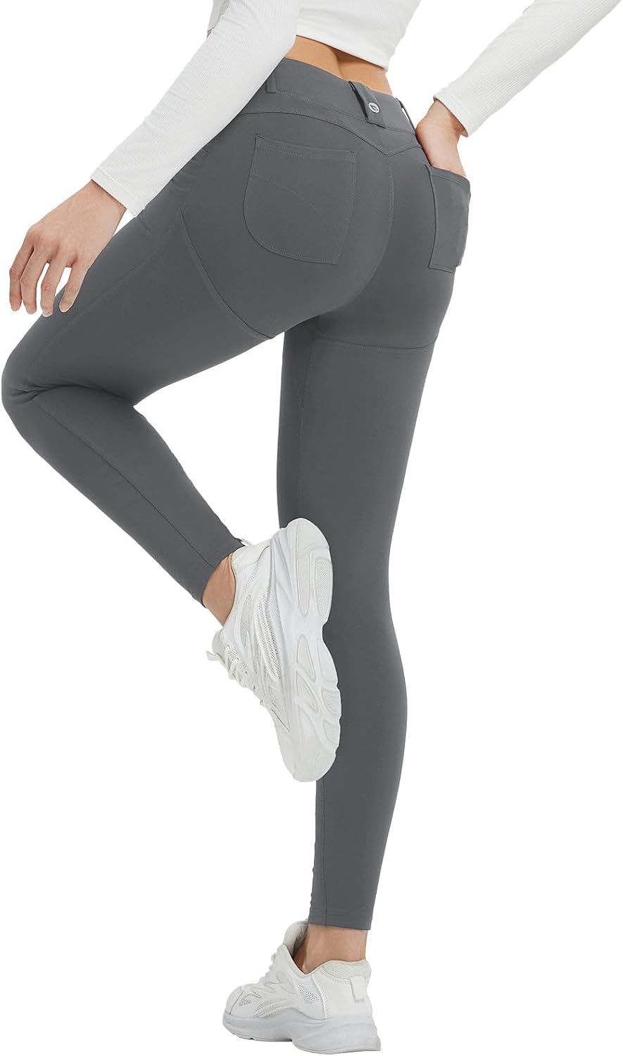 baleaf Womens Fleece Lined Leggings 4 Pockets Warm Thermal Winter Insulated Petite Pants Snow Cold Gear