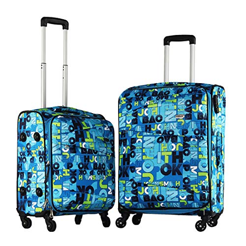 Image of Timus Indigo Spinner Blue 4 Wheel Trolley Suitcase Set of 2 20 inch & 24 inch /55cm & 65cm Expandable Cabin Luggage /Check-in Expandable Luggage Bags with inbuilt Combination Lock /Best Waterproof Bag