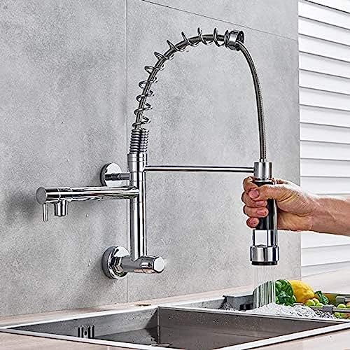 Mitigeur évier eau froide avec douchette cuisine ressort mural orientable