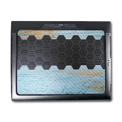 Image of MightySkins Carbon Fiber Skin Compatible with Alienware M18 R1 (2023) Full Wrap Kit - Distressed Wood | Protective, Durable Textured Carbon Fiber Finish | Easy to Apply | Made in The USA
