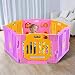Costzon Baby Playpen Kids Safety Activity Center Play Zone (6 Panel, Pink)