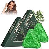 Nature Triangle Shampoo Bar, 2pcs Seven Green Soap Sham poo, Pflanzliches Festes Shampoo, Sanfte...