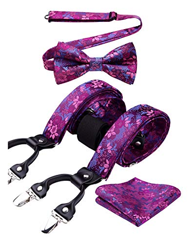 Enlision Tirantes Ajustables con Forma de Y Floral Conjunto de Pajaritas Y...