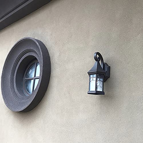Lanterne antique applique murale rétro extérieure en métal noir - 5