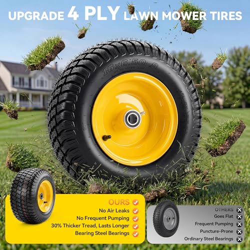 YITAMOTOR 16x6.50-8 Tubeless Lawn Mower Tires & Wheels Assemblies by YITAMOTOR - Used condition - Image 7