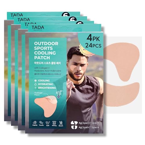 ORIGINAL DERMA BEAUTY Sun Patch, Under Eye UV Protection for Golf, Hiking, Driving, Outdoor Sports | Cooling Sunblock Patches, Scar & Sun Damage Protection (Unisex 4PK (Beige))