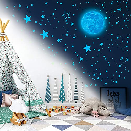 Tarklanda Glow in The Dark Stickers Luminous Dots Stars and Moon DIY Wall Stickers for Ceiling Or Wall Decoration Wall Stickers for Kids Room Nursery Bedroom Living Room Decor (1109 PCS) - Image 4