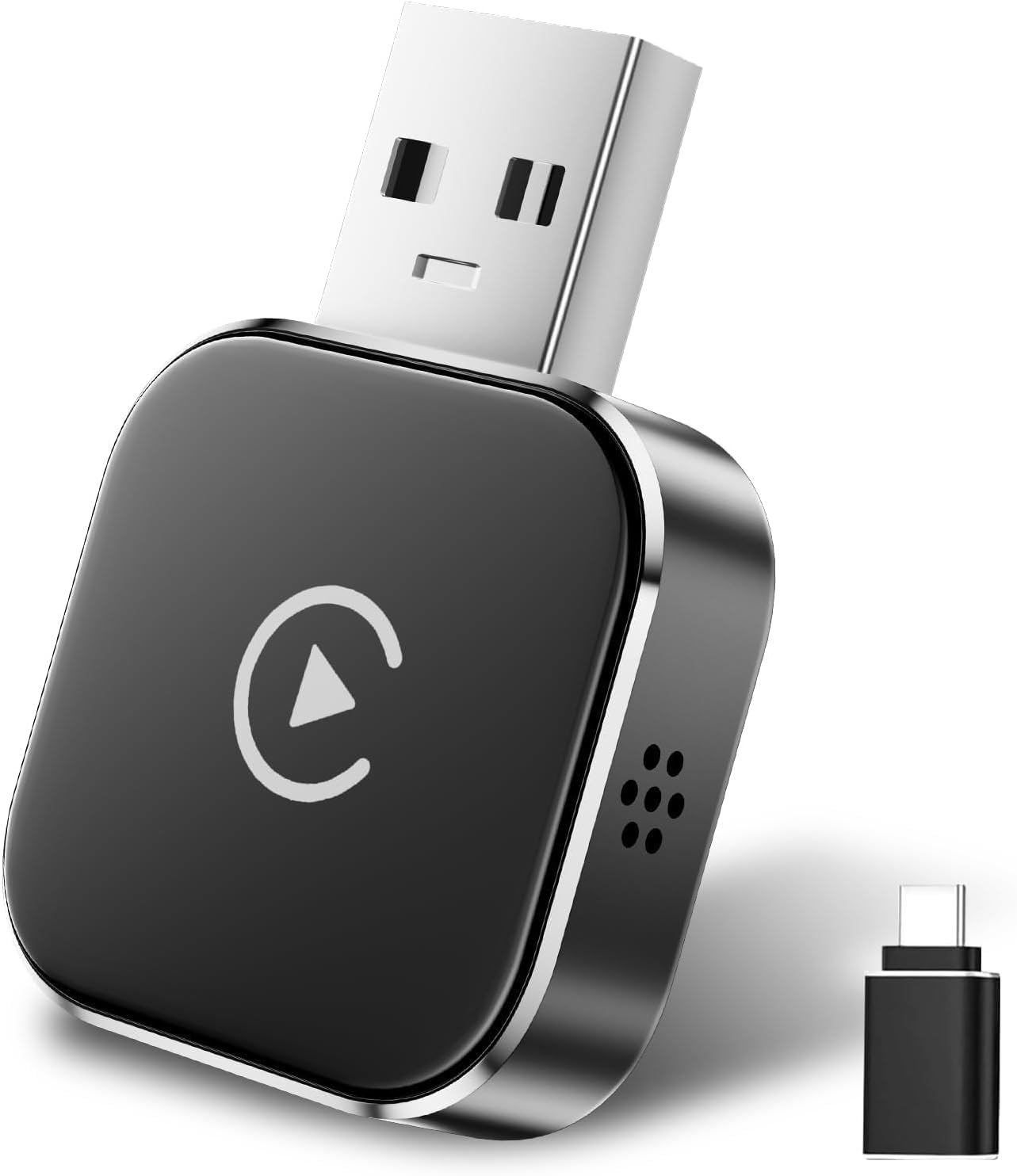 Adattatore auto wireless CarPlay e Android, connessione rapida, convertitore carplay wireless compatto plug&play per auto OEM, aggiornamento online (include USB A/C)