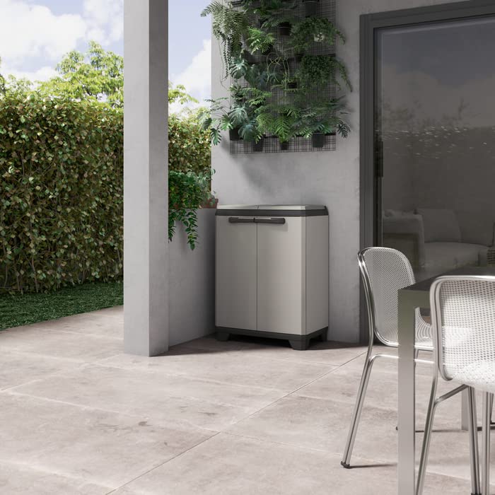 Kis 9961200 Armoire De Rangement Moby - Plastique Anthracite/Gris 90x55x100cm, Idéal Intérieur