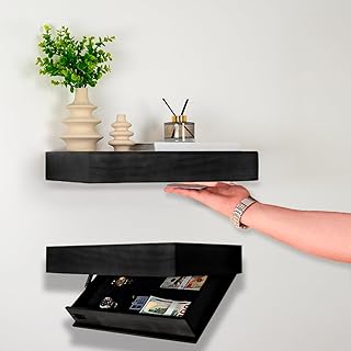 Concealment Shelf with RFID Lock - Concealed Gun Floating Shelf with Hid...