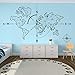 Produktbild YANGSHUANG Wandaufkleber Große Weltkarte Kompass Erde Wandaufkleber Büro Klassenzimmer Weltkarte Reise Globale Erkundung Abenteuer Wandtattoo Vinyl Decor 90x50cm