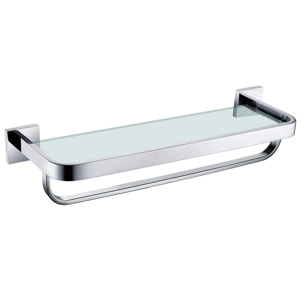 Estante de baño de vidrio y acero 304 de 40cm para colgar en pared con espejo