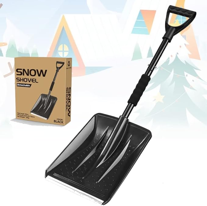Review Snow Shovel – 3 in 1 Emergency Snow Shovel for Driveway with Aluminum Handle and Wide Ice Scrape, Lightweight Portable Sport Utility Detachable Shovel for Car Home Garden Camping Beach