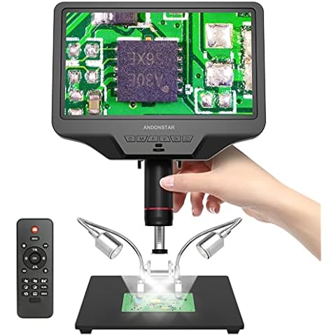 Andonstar AD409 HDMI Digital Microscope 10.1 inch LCD Screen 300X USB Electronic Microscope Camera for Magnifying, PCB Soldering, Coin Collection Cover
