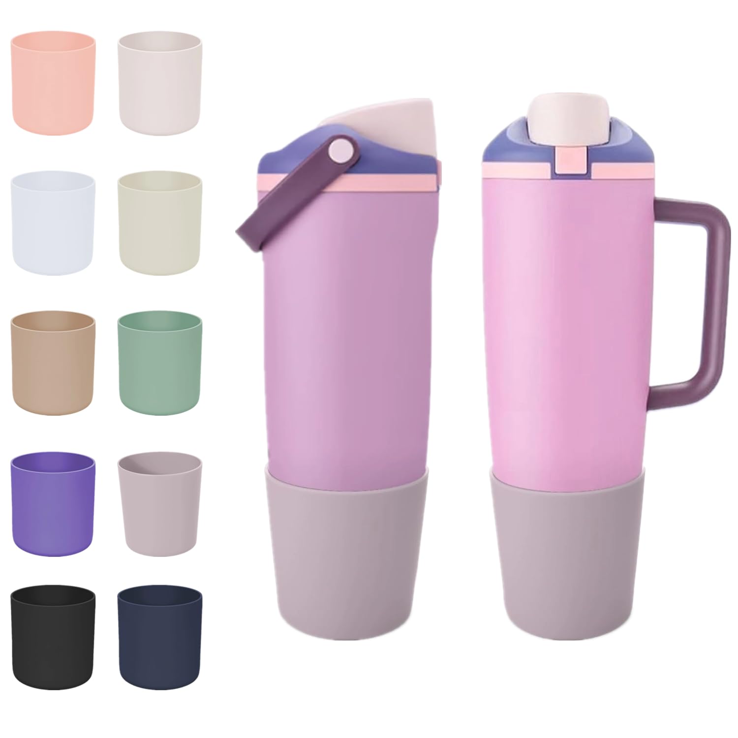 CHEMLLC Protective Silicone Boots for Owala 30oz & 40oz FreeSip Sway Bottles & Tumblers, Anti-Slip Protective Sleeve for Owala Water Bottle (Spring Revival)