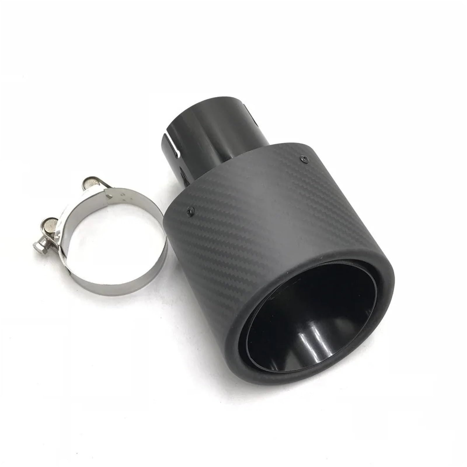 Terminale Tubo Coda 1 pezzo Ovale Inclinato 95 * 115mm Fibra Di Carbonio Auto Scarico Doppi Punte Nero Lucido Acciaio Inossidabile Tubi Marmitta