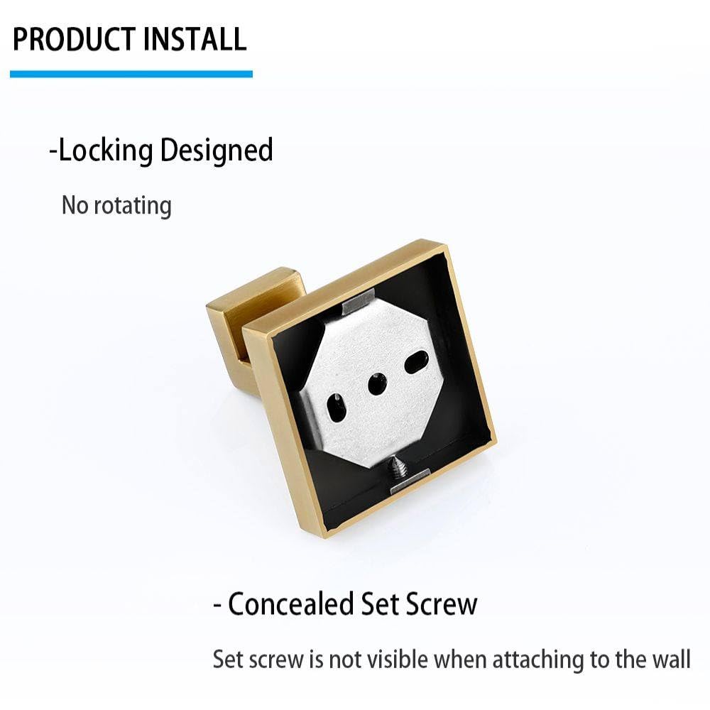 Juego de Accesorios de baño de Oro Cepillado Soporte para Rollo de Papel higiénico para Montaje en Pared Toallero Percha para Bata Kit de Accesorios de Acero Inoxidable, Soporte de Papel BG