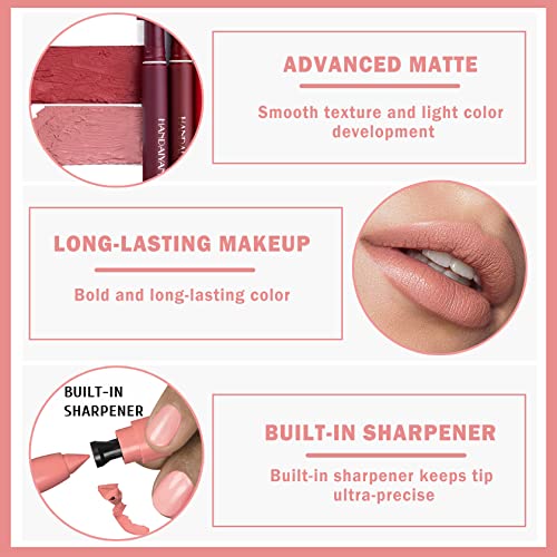 Ionsgako Matte Nude Lipstick Velvet Crayon Lipstick Lip Stain Long Lasting Waterproof, Non-Drying, Non Fading, Non-Stick Cup Lip Gloss Long Lasting Lipstick For Women Girls Lip Makeup - 02 Peach #TOP3