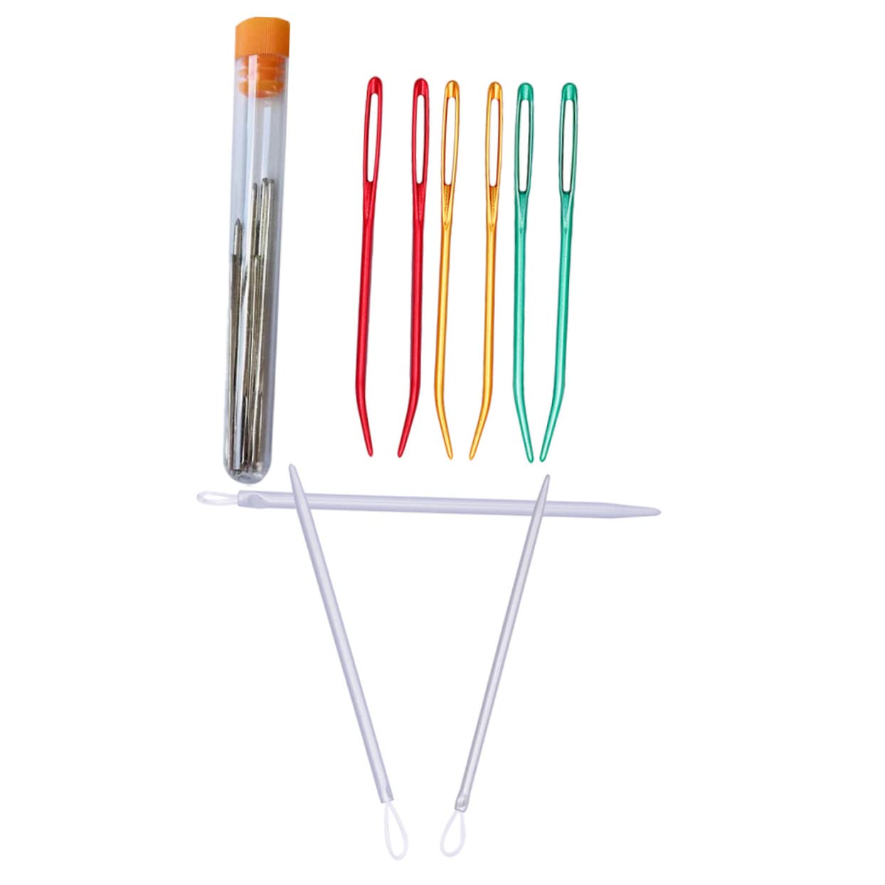 Operitacx Crafting Tools 1 Set of Sewing Needles and Threader Yarn Needles for Knitting Weaving Sewing Repair Random