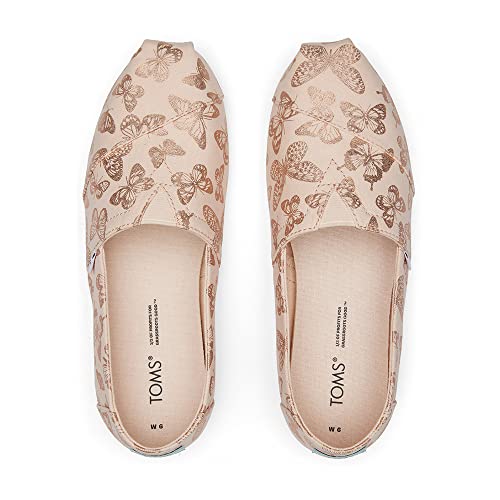 Image of TOMS Women's Alpargata CloudBound Foil Butterflies Espadrille Loafer Flat, Dusty Peach, 5.5