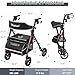 Matinal Walkers for Seniors, Rollator Walker with Seat, Walkers for Seniors with seat, 350 lb Capacity,with 8'' Big Wheels, Rolling Walker (Burgundy)