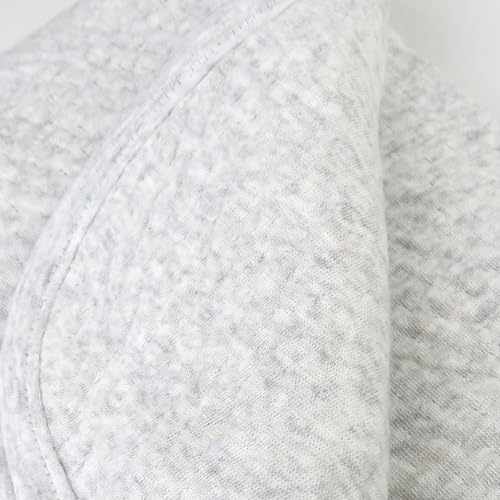 Image of HonestBaby Matelasse Reversible Receiving Blanket 100% Organic Cotton for Baby Boys, Girls, Light Grey Heather, One Size