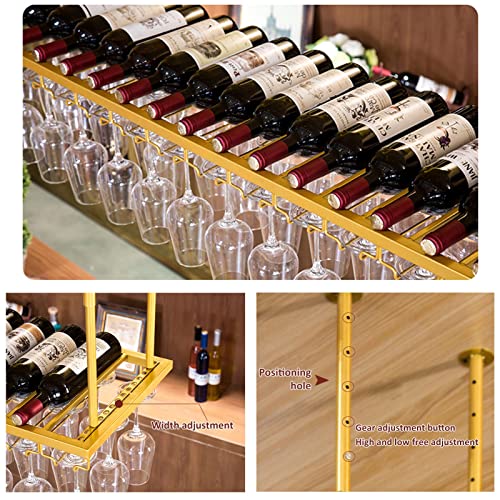 Support à vin rustique haut de gamme en métal et bois de plafond