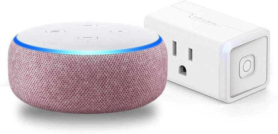 Echo Dot (3rd Gen) Plum Bundle with TP-Link simple set up smart plug