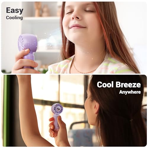 Image of Zebronics Heat Buster 100, Mini Portable Hand Fan, 10500 RPM, 3 Speed Modes with Brushless Motor, Upto 5.4m /s Airflow, Type C Charging, for Travel, Makeup, Office, Home (Purple)