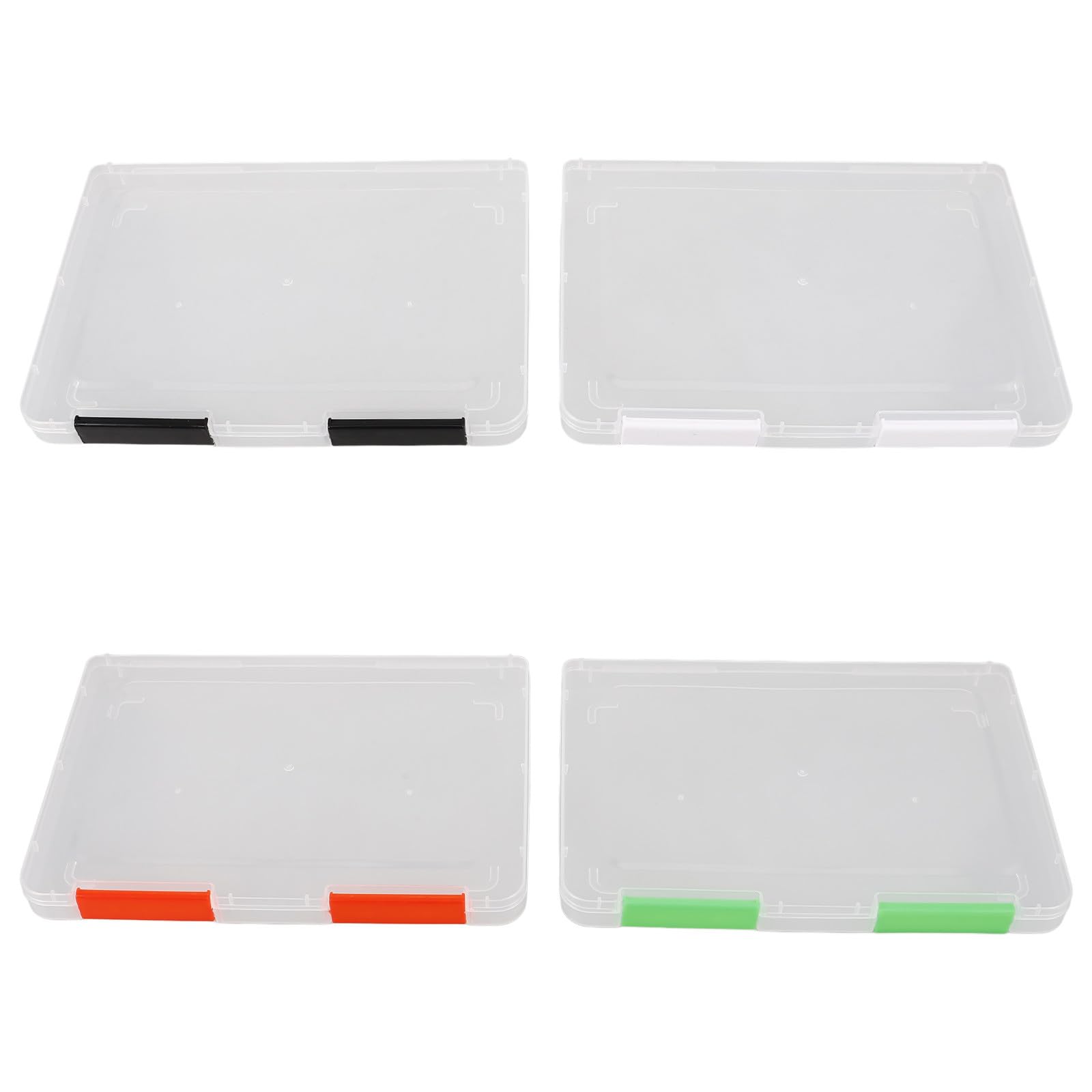 Holibanna 4 Stück A5 Dokumentenbox Transparent Kunststoff Aufbewahrungsbox mit Deckel Kompakt Vielseitig für Büro und Schule Karten und Urkundenorganizer
