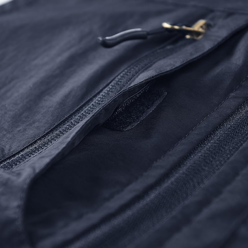 Men's Outdoor Utility Vest, Navy Blue, Multiple Zippered Pockets, Stand Collar4