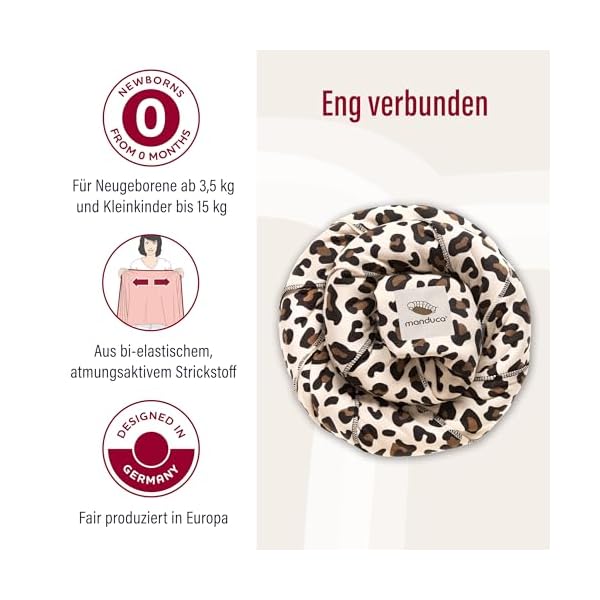 manduca Sling Tragetuch < Elastisches Babytragetuch aus Bio-Baumwolle mit GOTS Zertifikat, ohne Elastan, für Babys & Neugeborene ab Geburt (5,10m x 60cm) – Bild 4