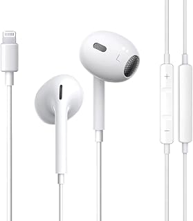 Apple Earbuds Wired with Lightning Connector, [Apple MFi Certified] iPhone Headphones Wired Earphones (Built-in Microphone & Volume Control), Compatible with iPhone14/13/12/11/X/8p/7p-All iOS Systems
