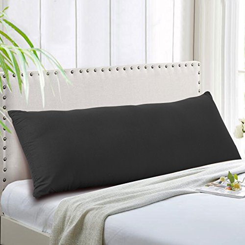 Evolive Ultra Soft Microfiber Body Pillow Cover/Pillowcases 21"X54" With Hidden Zipper Closure (21"X54" Body Pillow Cover, Black) #TOP1