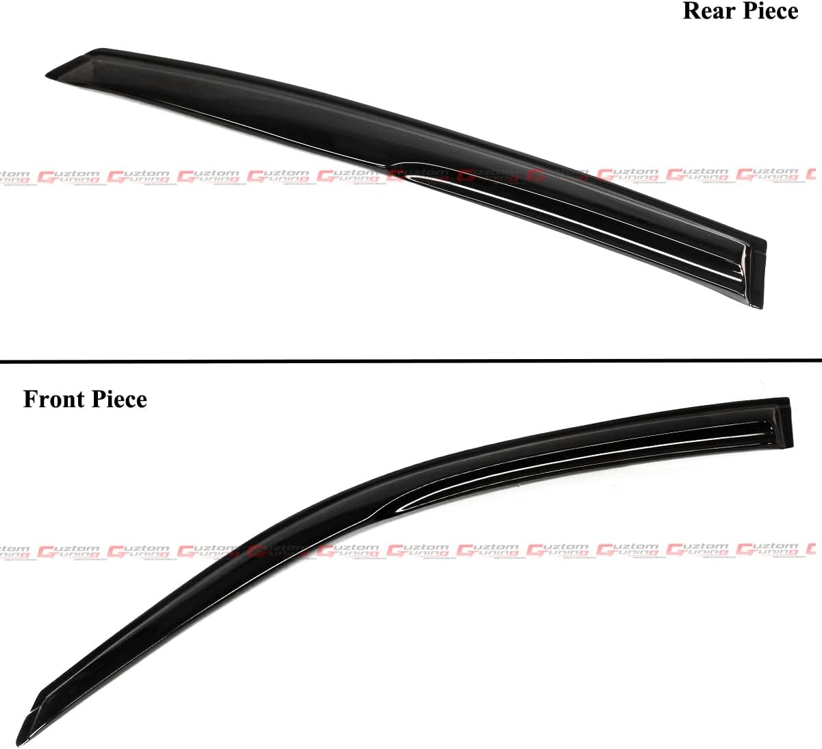 JDM 3D Wavy Smoke Tinted Window Visor Rain Guard Deflector Compatible with 2022 2023 2024 Honda Civic 4 Door Sedan