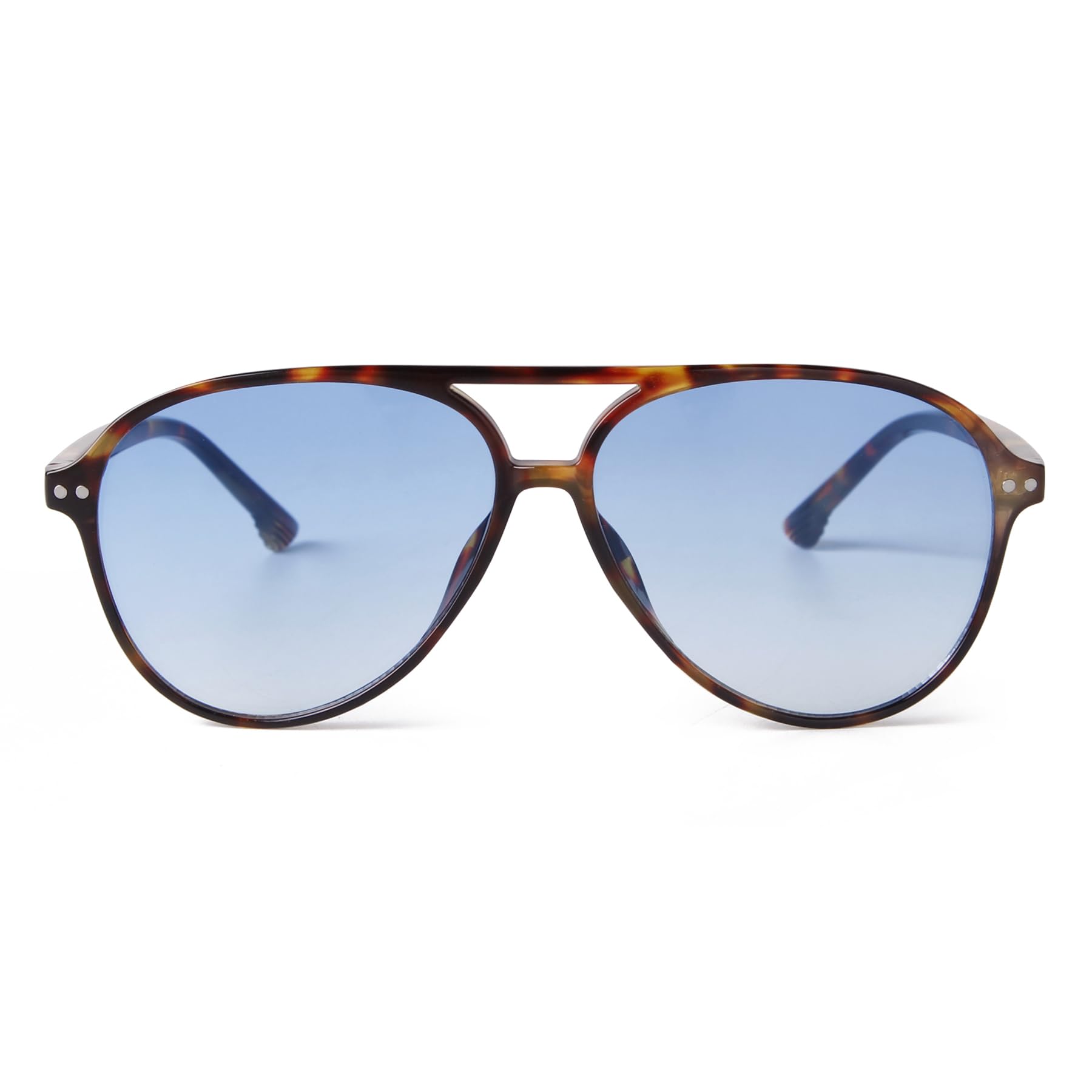 Trendy Blue Aviator Sunglasses for Women Tortoise Shell Sunglasses