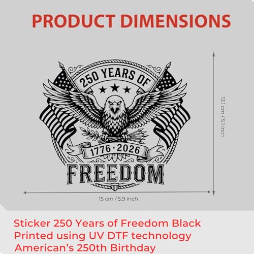 Image of 2-Piece USA 250th Anniversary Patriotic Car Decal