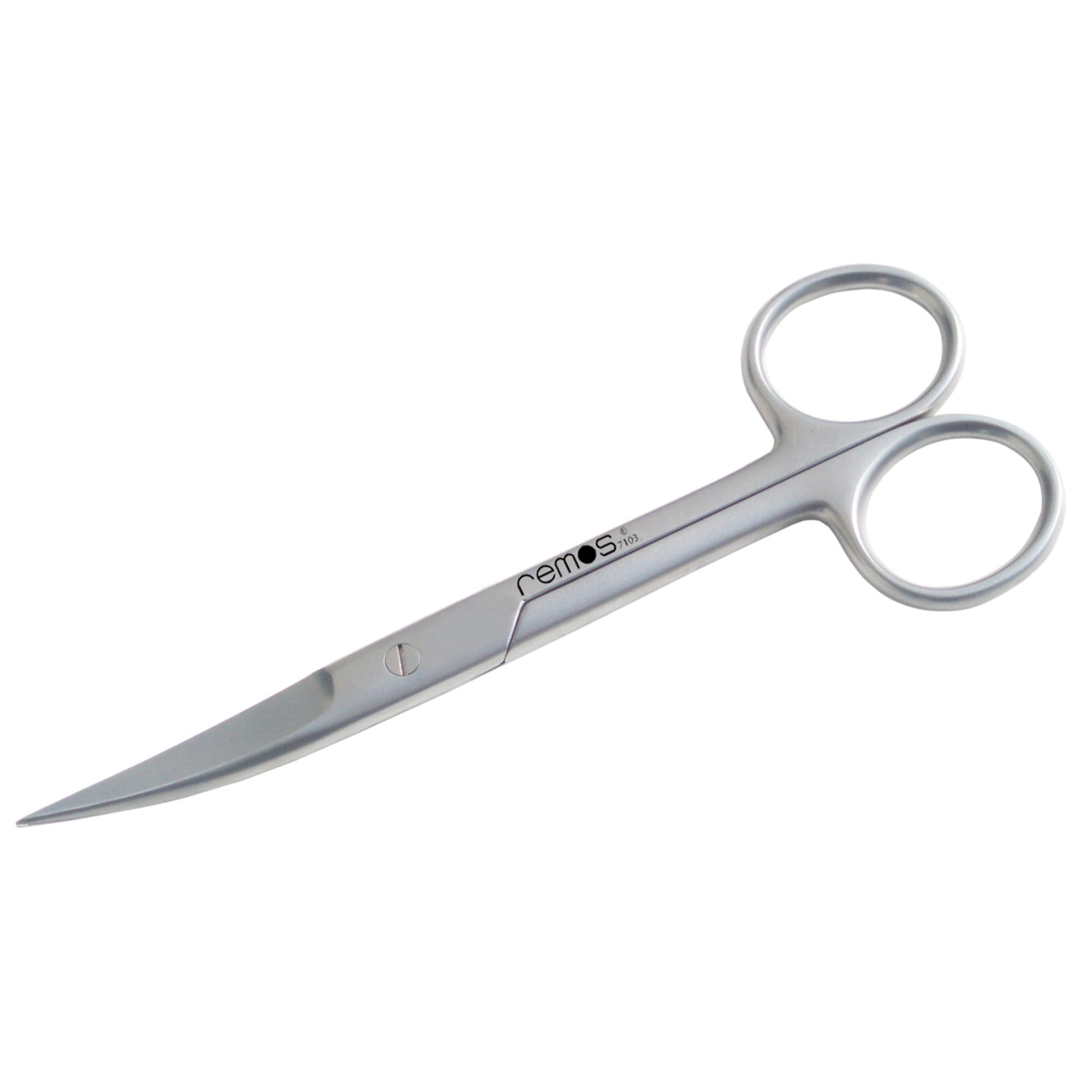 Remos Professional Body Care Silver Remos Household Scissors, Universal Scissors, Pointed, Curved Cutting Edge, 14.5 Cm, Stainless Steel