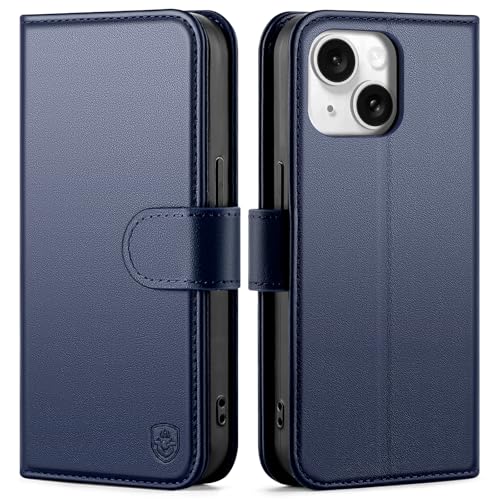 Étui portefeuille iPhone 14 en cuir véritable un cadeau chic pour homme et femme