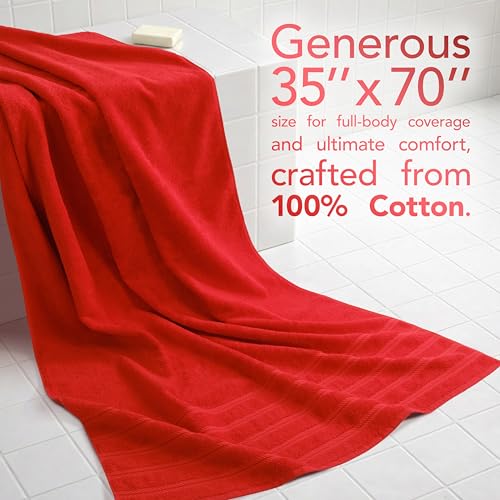 Image of American Soft Linen 100% Cotton Luxury Turkish Towels, 2PC 35x70 Bath Sheet | Soft Absorbent Quick Dry OEKO Tex Standard 100 Certificated Durable Machine Washable Breathable Premium Hotel Quality