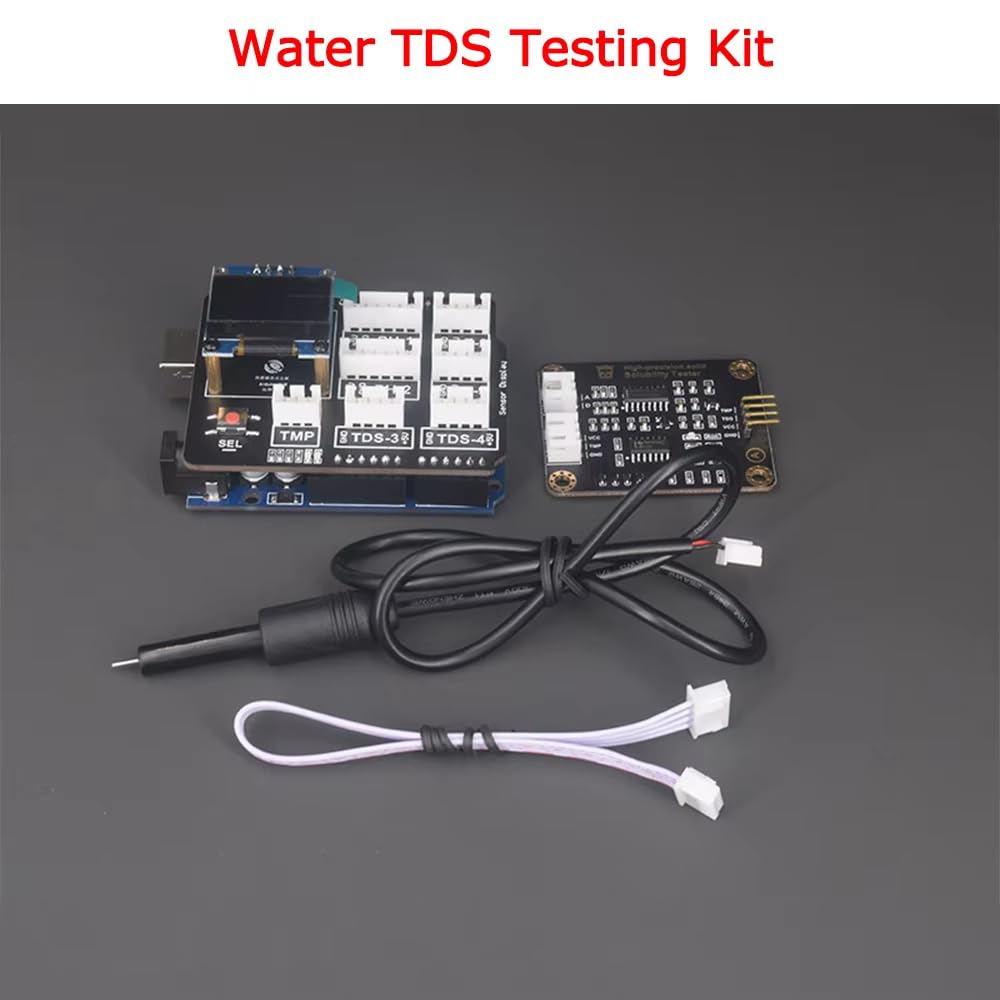 Kit de análisis de calidad del agua con pantalla OLED para agua potable, acuarios y laboratorio (turbidez y pH).